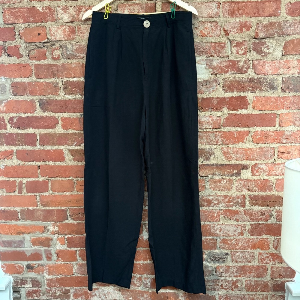 Black Linen Wide Leg Pants (size 10)